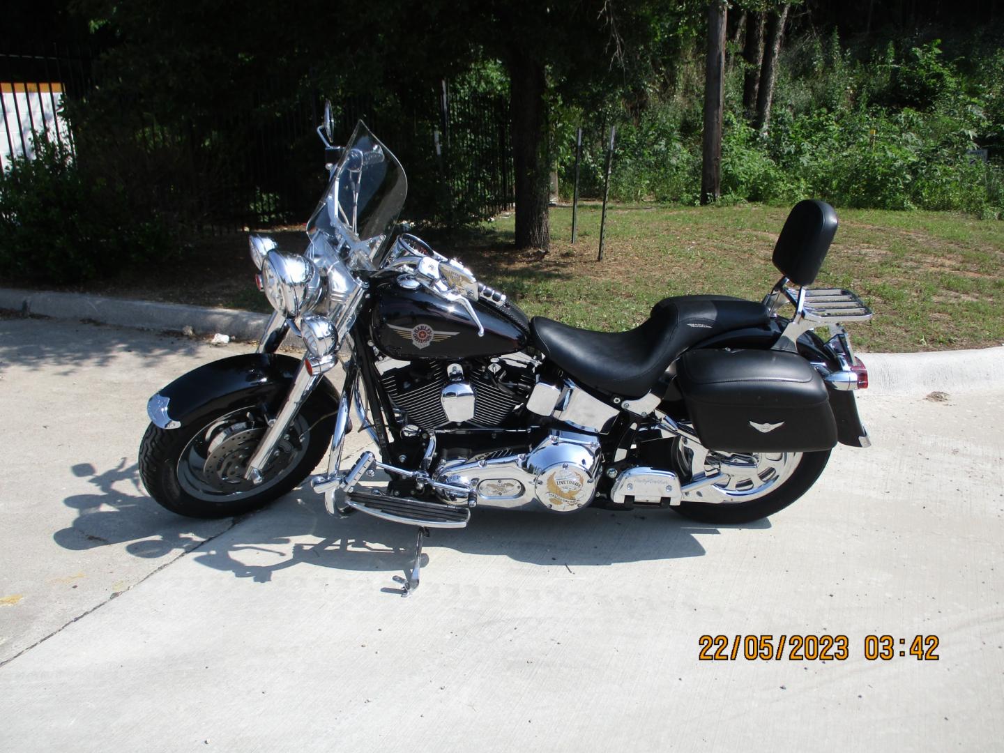 2002 BLACK Harley-Davidson FLSTF $10,000 IN EXTRAS (1HD1BMY1X2Y) with an 1450CC engine, located at 2001 E. Lancaster, Ft. Worth, 76103, (817) 336-7000, 32.746181, -97.301018 - Photo#0