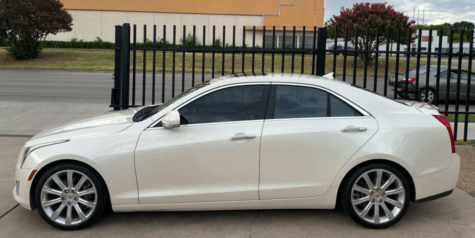 2014 WHITE Cadillac ATS 2.0L Premium RWD (1G6AF5SX2E0) with an 2.0L L4 DOHC 16V TURBO engine, AUTOMATIC transmission, located at 2001 E. Lancaster, Ft. Worth, 76103, (817) 336-7000, 32.746181, -97.301018 - Photo#0