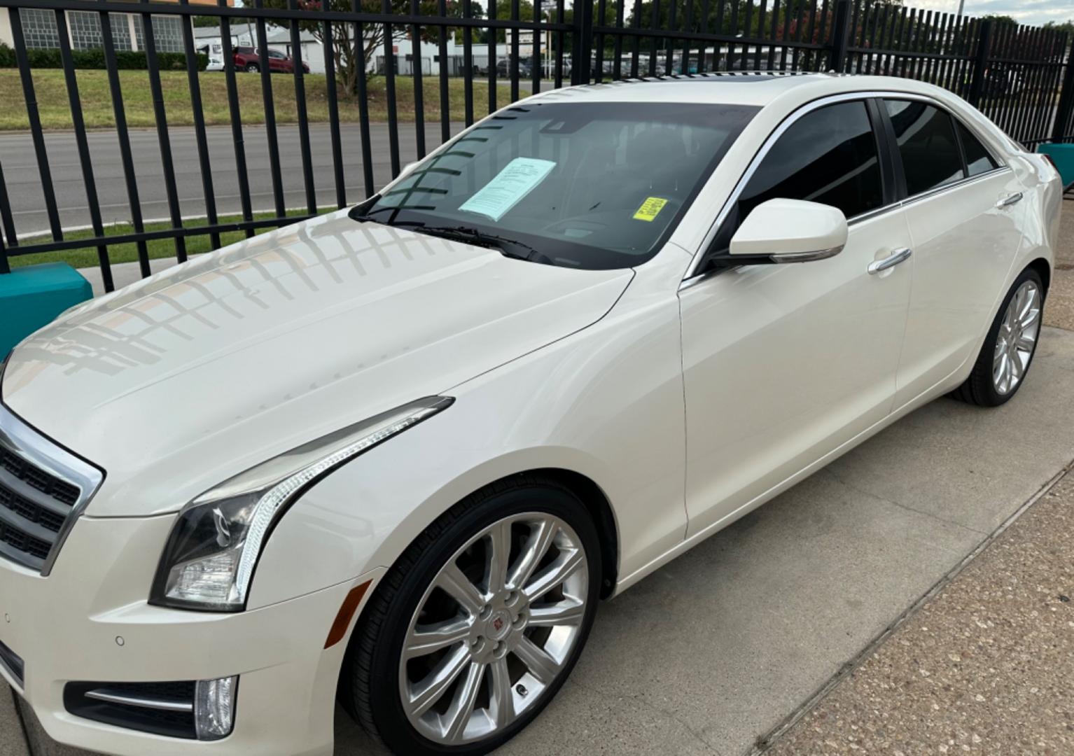 2014 WHITE Cadillac ATS 2.0L Premium RWD (1G6AF5SX2E0) with an 2.0L L4 DOHC 16V TURBO engine, AUTOMATIC transmission, located at 2001 E. Lancaster, Ft. Worth, 76103, (817) 336-7000, 32.746181, -97.301018 - Photo#1