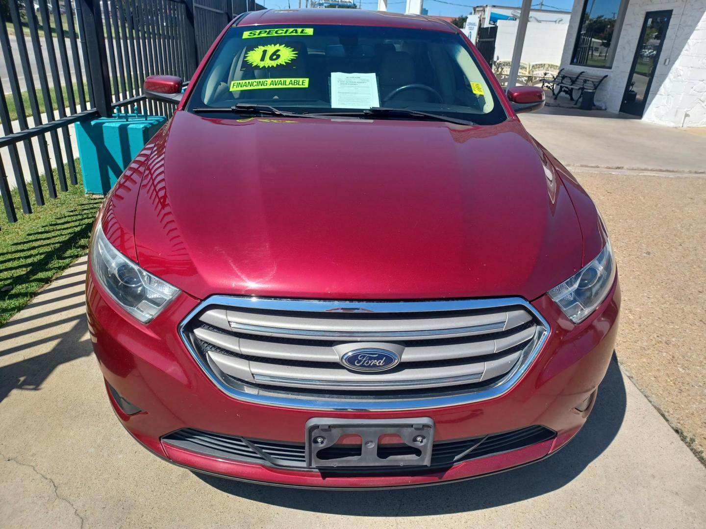 2016 RED /TAN, LEATHER Ford Taurus SEL FWD (1FAHP2E94GG) with an 2.0L L4 DOHC 16V engine, 6A transmission, located at 2001 E. Lancaster, Ft. Worth, 76103, (817) 336-7000, 32.746181, -97.301018 - Photo#3